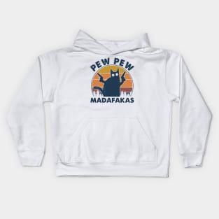 Cat Pew Pew Madafakas Vintage Kids Hoodie